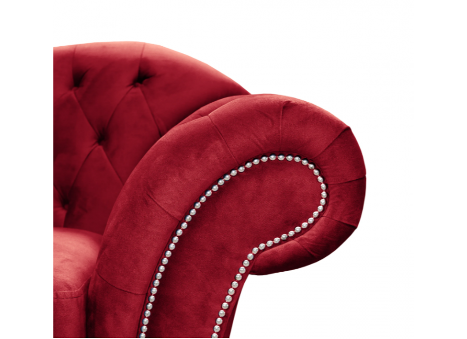Wygodna sofa trzyosobowa Paris Chesterfield– w kolorze czerwonym 3