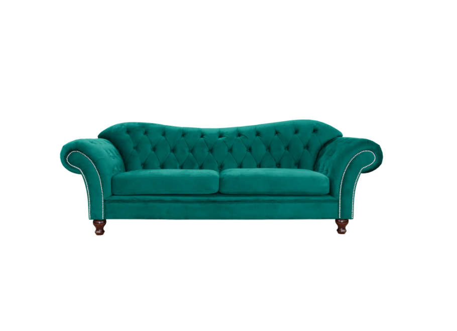 Stylowa sofa Chesterfield PARIS pikowana w turkusowym odcieniu – wygodna i efektowna