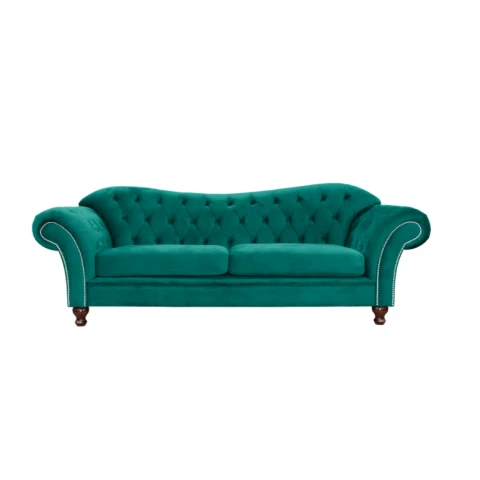 Stylowa sofa Chesterfield PARIS pikowana w turkusowym odcieniu – wygodna i efektowna