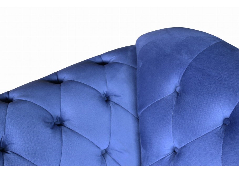 Kobaltowa sofa Chesterfield pikowana PARIS trzyosobowa z funkcją spania - Amore 15