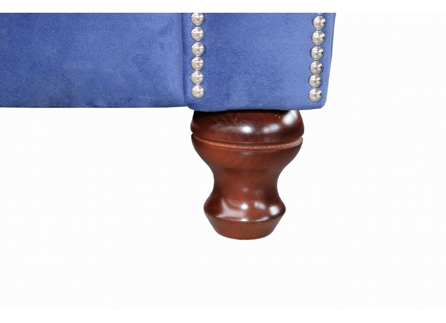 Kobaltowa sofa Chesterfield pikowana PARIS trzyosobowa z funkcją spania 10
