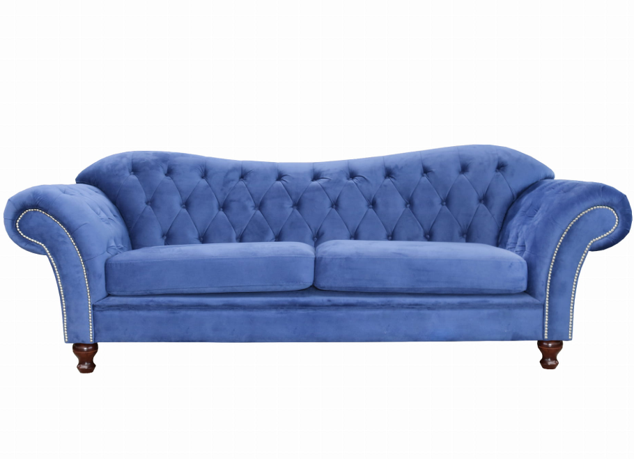 Kobaltowa sofa Chesterfield pikowana PARIS trzyosobowa z funkcją spania - Amore 15