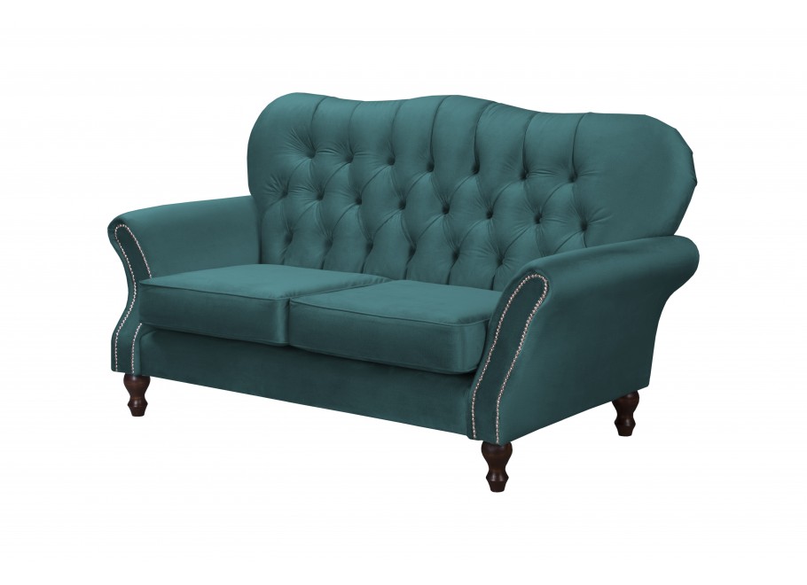 Stylowa sofa pikowana BOGOTA – butelkowa zieleń, klasyczny Chesterfield 2