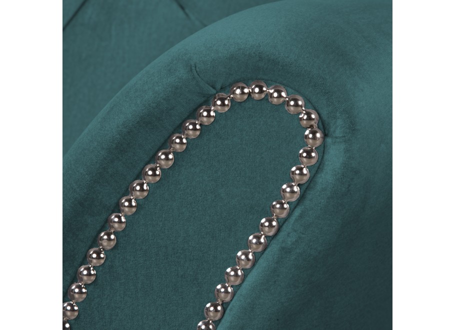 Stylowa sofa pikowana BOGOTA – butelkowa zieleń, klasyczny Chesterfield 6