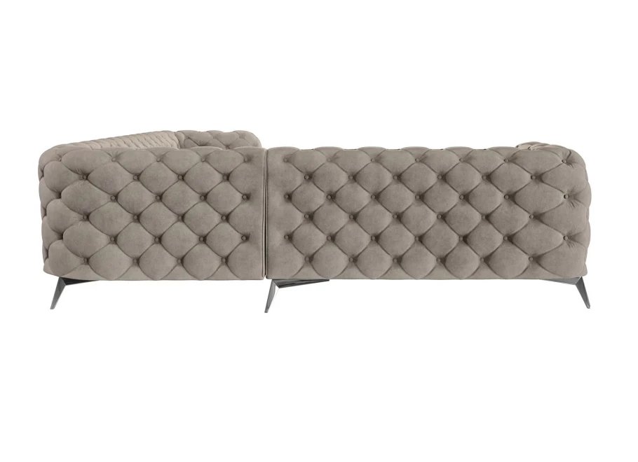 Narożnik sześcioosobowy pikowany glamour Chesterfield TEO 2+E+3