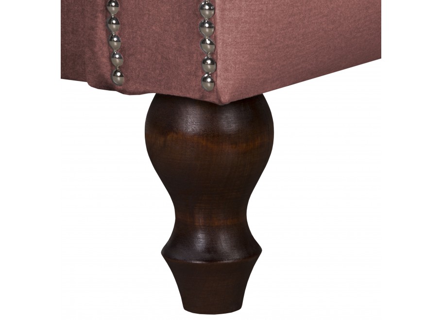 Pikowana sofa dwuosobowa Chesterfield BOGOTA – pudrowy róż, glamour styl 6