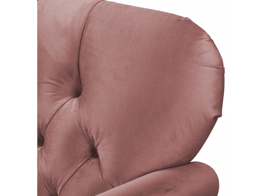Pikowana sofa dwuosobowa Chesterfield BOGOTA – pudrowy róż, glamour styl 8