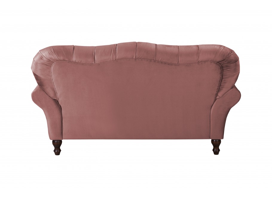 Pikowana sofa dwuosobowa Chesterfield BOGOTA – pudrowy róż, glamour styl 9