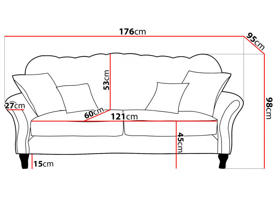 Szara sofa dwuosobowa BOGOTA – wygodna, klasyczna, z pikowaniem Chesterfield 11
