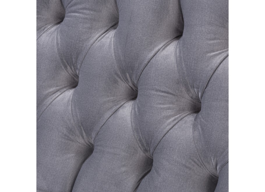 Szara sofa dwuosobowa BOGOTA – wygodna, klasyczna, z pikowaniem Chesterfield 5