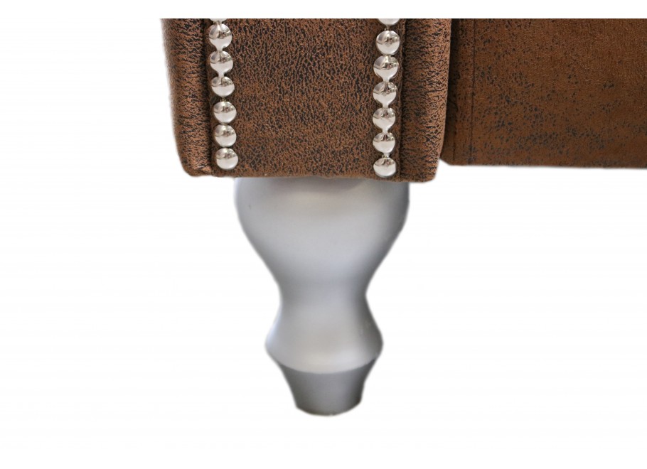 Brązowa sofa Chesterfield – klasyczna BOGOTA z ekoskóry, idealna do wnętrz vintage 4