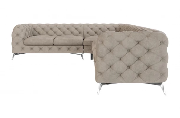 Narożnik sześcioosobowy pikowany glamour Chesterfield TEO 2+E+3 - design i funkcjonalnosc w parze