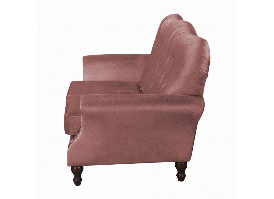 Sofa trzyosobowa BOGOTA pudrowy róż – pikowana, stylowa i komfortowa - Monolith 63