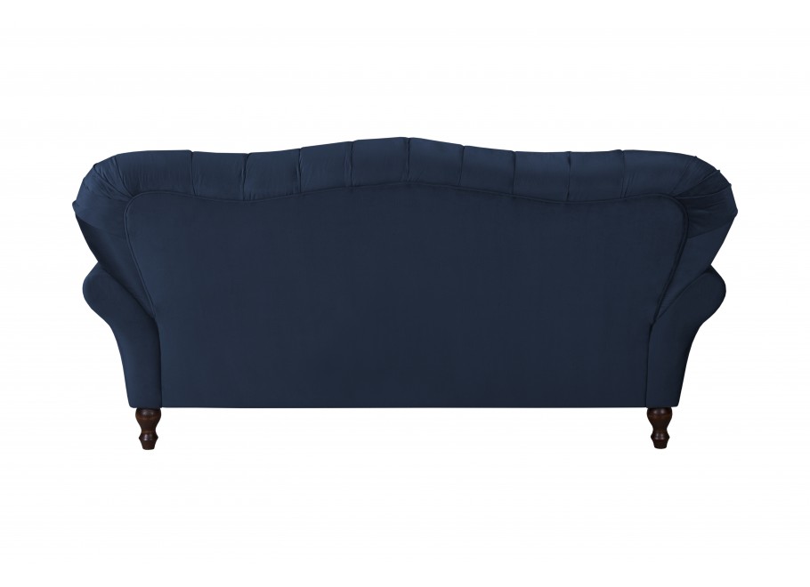 Sofa trzyosobowa BOGOTA pikowana w kolorze granatowym – styl Chesterfield 8