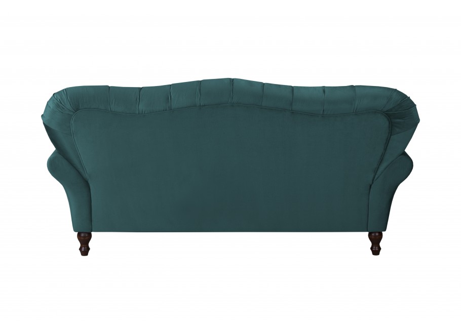 Zielona sofa trzyosobowa BOGOTA – elegancka i wygodna w stylu Chesterfield 7