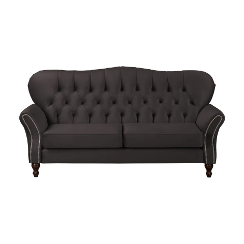 Sofa trzyosobowa pikowana BOGOTA ciemnoszara – stylowy mebel do salonu