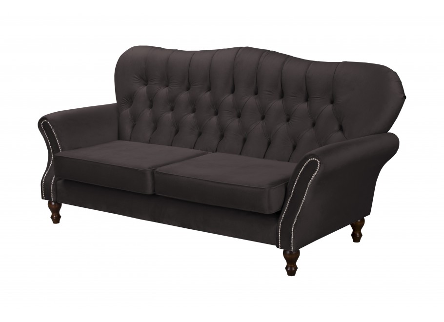 Sofa trzyosobowa pikowana BOGOTA ciemnoszara – stylowy mebel do salonu 2