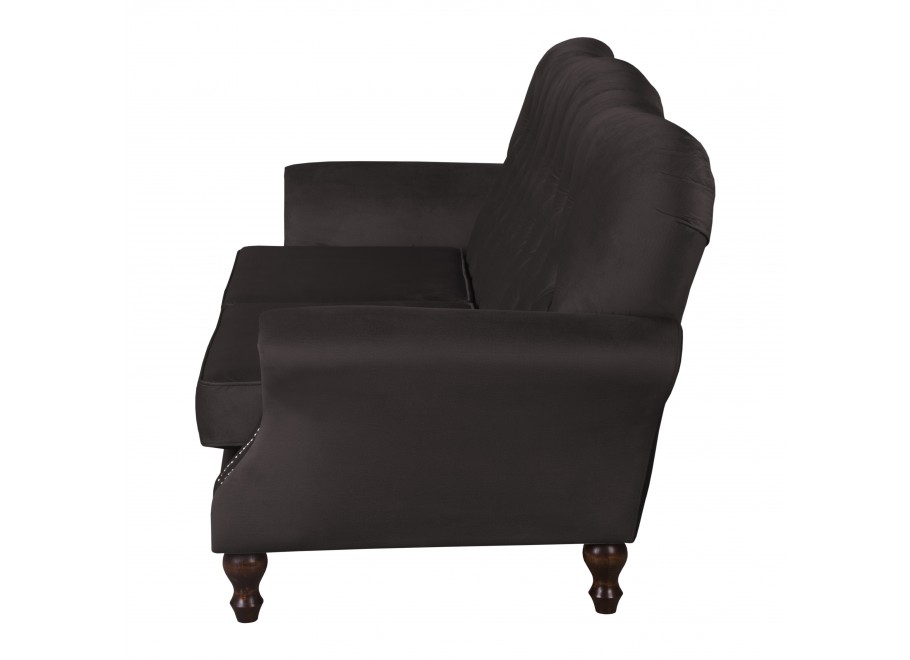 Sofa trzyosobowa pikowana BOGOTA ciemnoszara – stylowy mebel do salonu 4