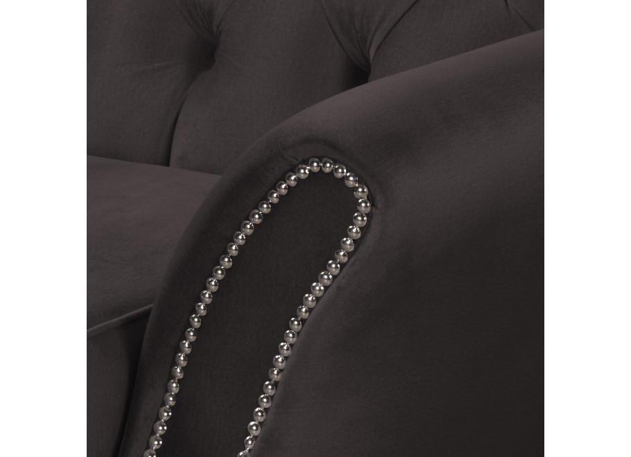 Sofa trzyosobowa pikowana BOGOTA ciemnoszara – stylowy mebel do salonu 7