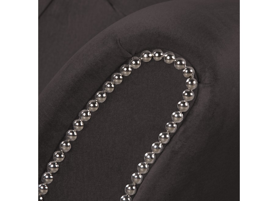 Sofa trzyosobowa pikowana BOGOTA ciemnoszara – stylowy mebel do salonu 8