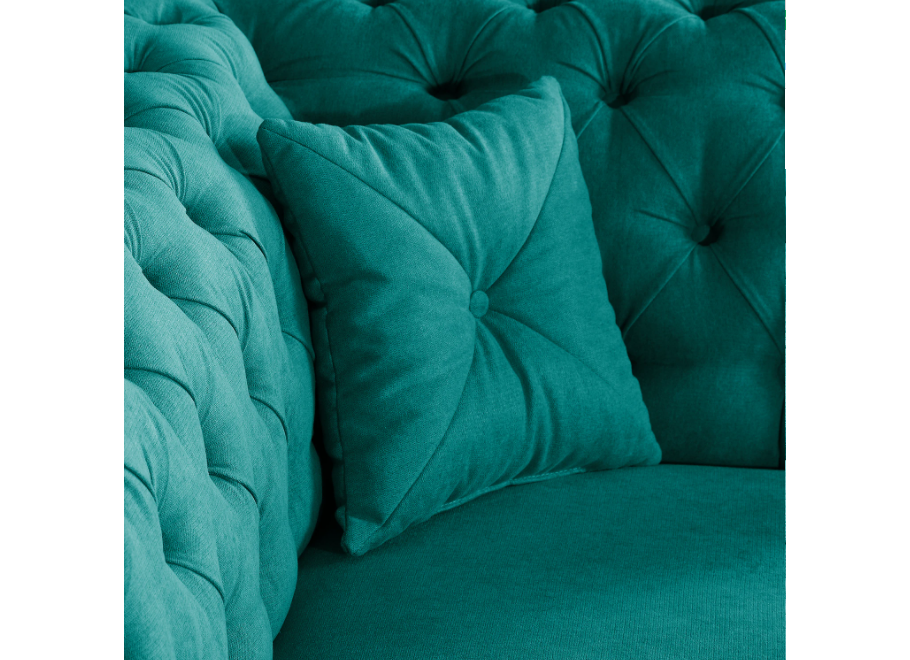 Sofa turkusowa Chesterfield PORTO – pikowana, trzyosobowa i stylowa - Rico 11