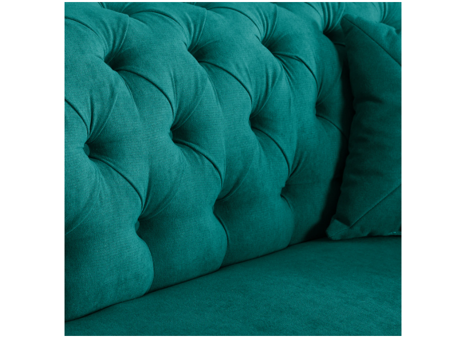 Sofa turkusowa Chesterfield PORTO – pikowana, trzyosobowa i stylowa - Rico 11
