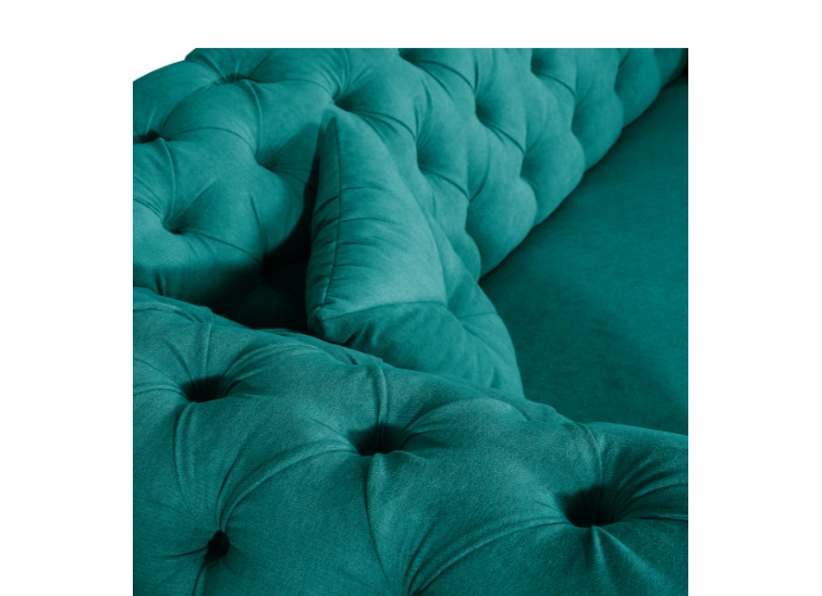 Sofa turkusowa Chesterfield PORTO – pikowana, trzyosobowa i stylowa - Rico 11