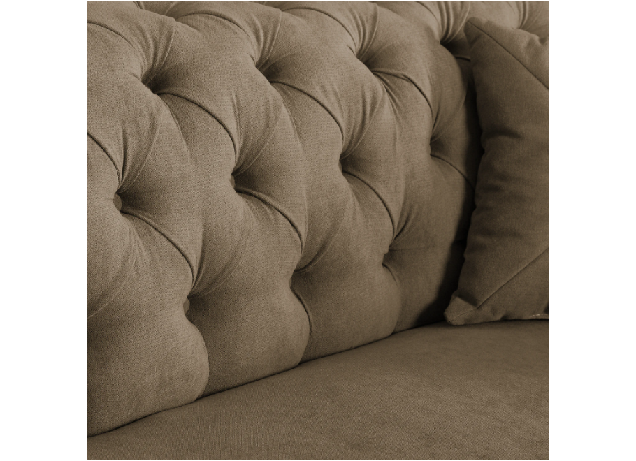 Beżowa sofa 3-osobowa PORTO – pikowana, wygodna, w stylu Chesterfield 6