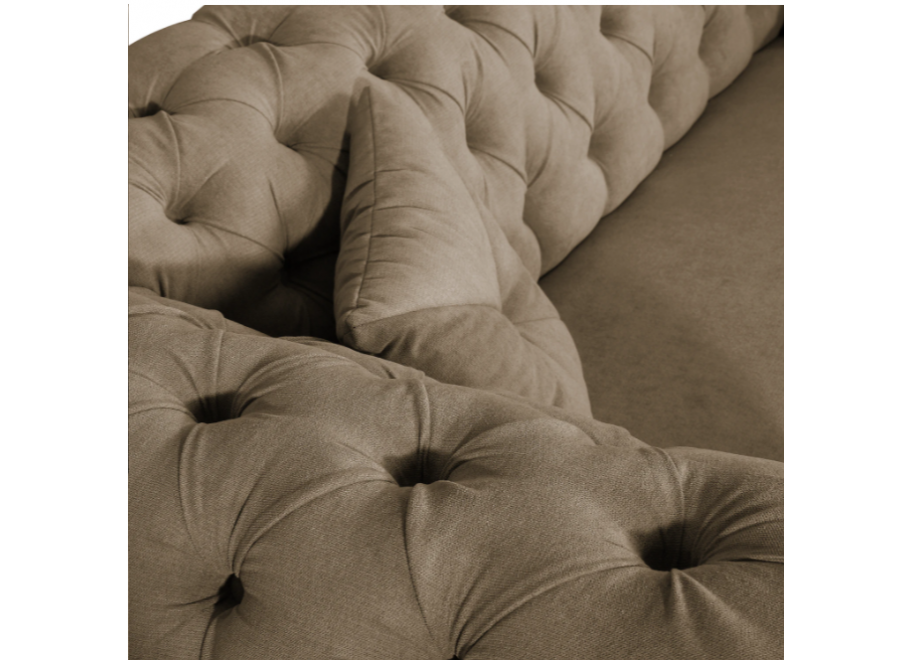 Beżowa sofa 3-osobowa PORTO – pikowana, wygodna, w stylu Chesterfield 4