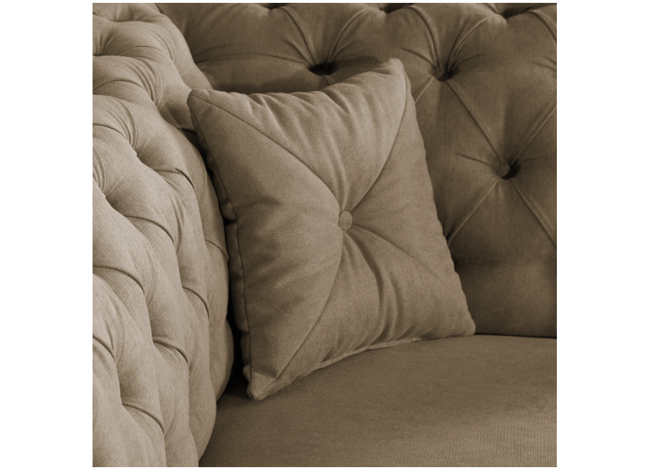Beżowa sofa 3-osobowa PORTO – pikowana, wygodna, w stylu Chesterfield 8