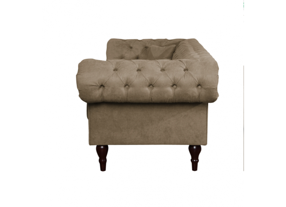 Beżowa sofa 3-osobowa PORTO – pikowana, wygodna, w stylu Chesterfield 7