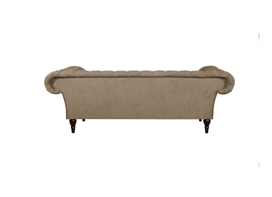 Beżowa sofa 3-osobowa PORTO – pikowana, wygodna, w stylu Chesterfield 9