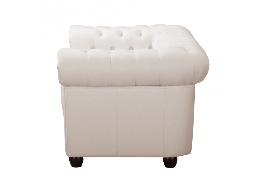 Kremowa mała sofa pikowana SYDNEY – klasyka Chesterfield do salonu 3