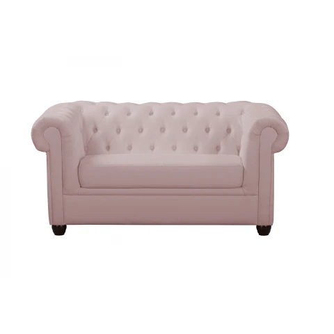 Sofa SYDNEY brudny róż – elegancka, pikowana, 2-osobowa Chesterfield