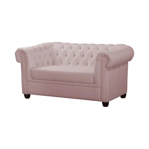 Sofa SYDNEY brudny róż – elegancka, pikowana, 2-osobowa Chesterfield