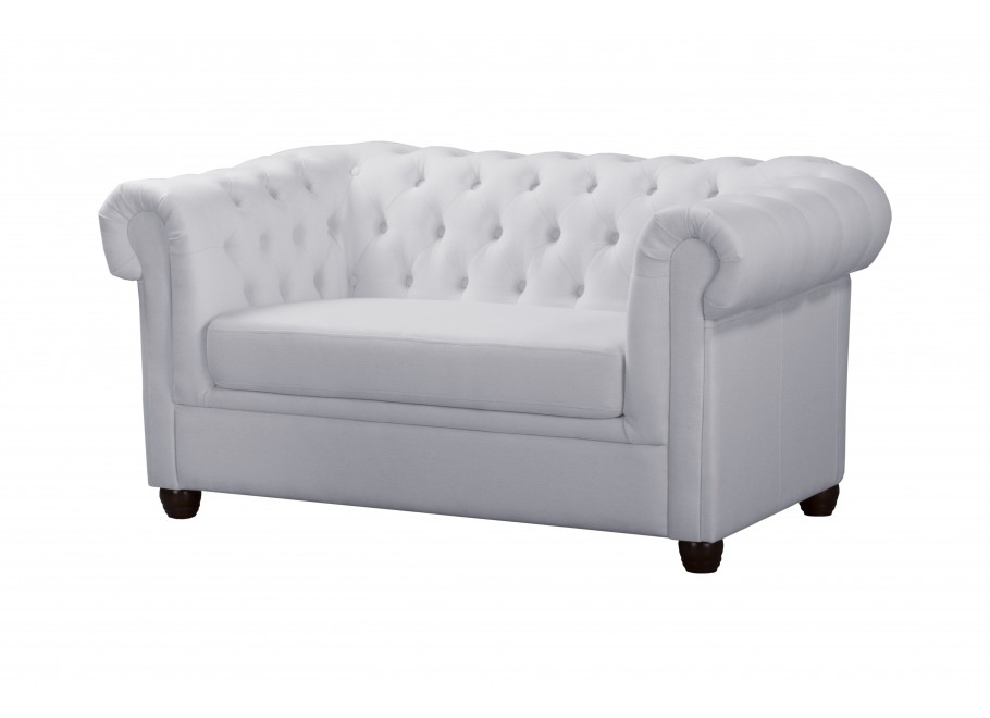 Sofa SYDNEY w kolorze popielatym – pikowana, klasyczna, dwuosobowa 2