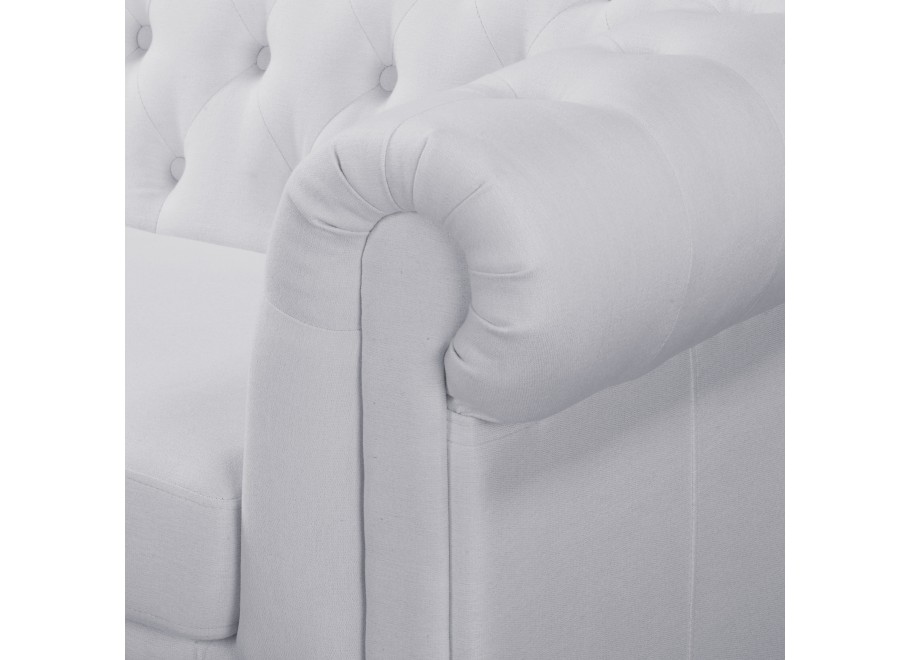 Sofa SYDNEY w kolorze popielatym – pikowana, klasyczna, dwuosobowa 5