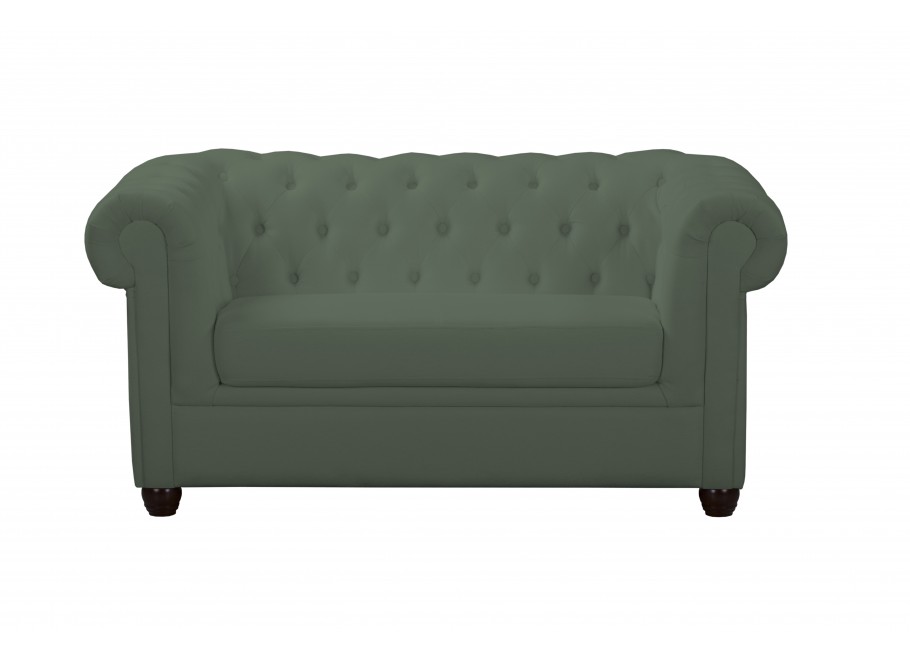 Chesterfield SYDNEY w zielonym kolorze – wygodna sofa dwuosobowa