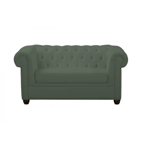 Chesterfield SYDNEY w zielonym kolorze – wygodna sofa dwuosobowa