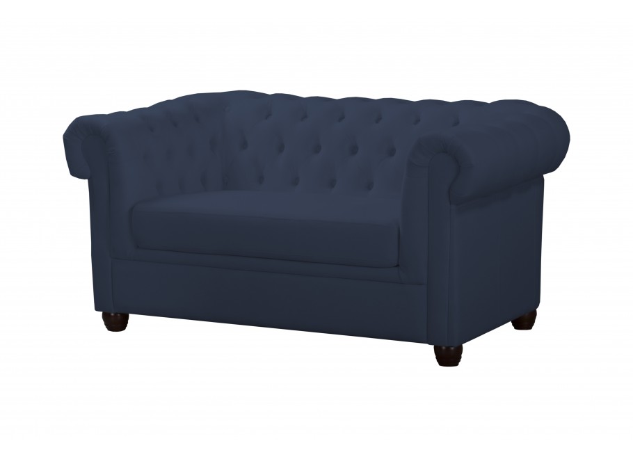 Granatowa sofa pikowana Chesterfield SYDNEY – elegancka i kompaktowa 2