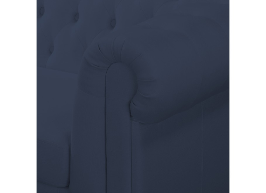 Granatowa sofa pikowana Chesterfield SYDNEY – elegancka i kompaktowa 6