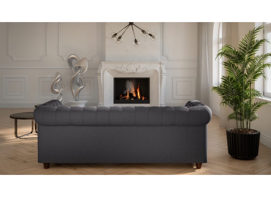 Ciemnoszara sofa pikowana SYDNEY – elegancja i komfort w stylu Chesterfield - Vogue 15