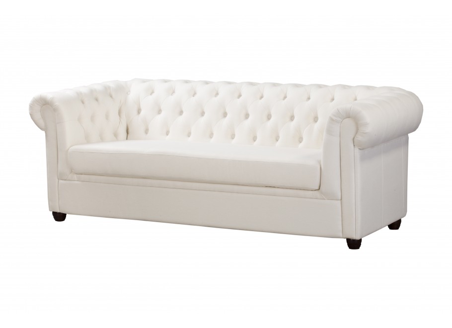 Sofa Chesterfield SYDNEY kremowa – 3-osobowa, elegancka i pikowana 2