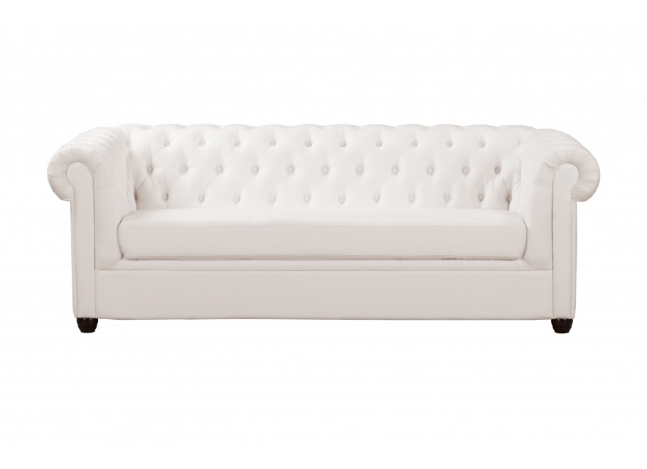 Sofa Chesterfield SYDNEY kremowa – 3-osobowa, elegancka i pikowana