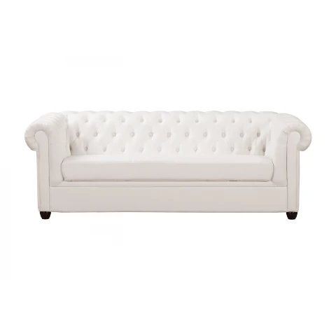 Sofa Chesterfield SYDNEY kremowa – 3-osobowa, elegancka i pikowana