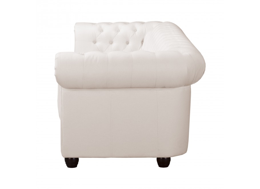 Sofa Chesterfield SYDNEY kremowa – 3-osobowa, elegancka i pikowana 7