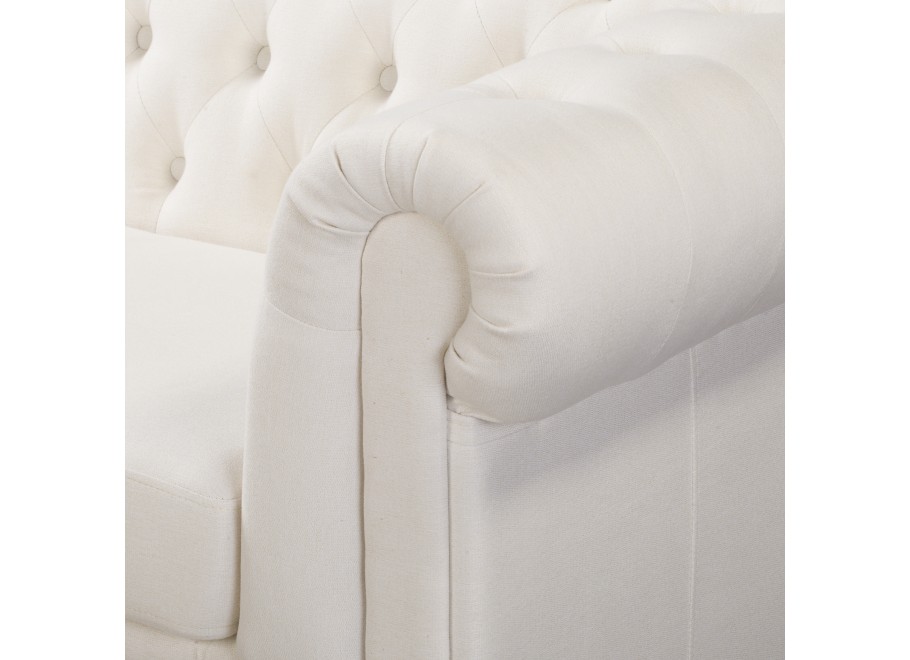 Sofa Chesterfield SYDNEY kremowa – 3-osobowa, elegancka i pikowana 8