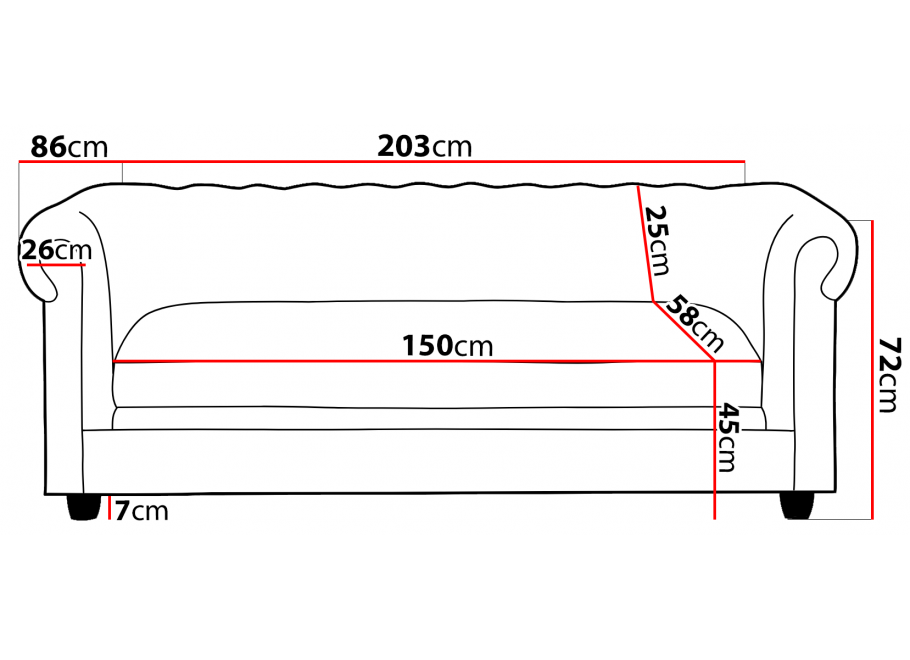 Różowa sofa pikowana Chesterfield SYDNEY – stylowa 3-osobowa propozycja 9
