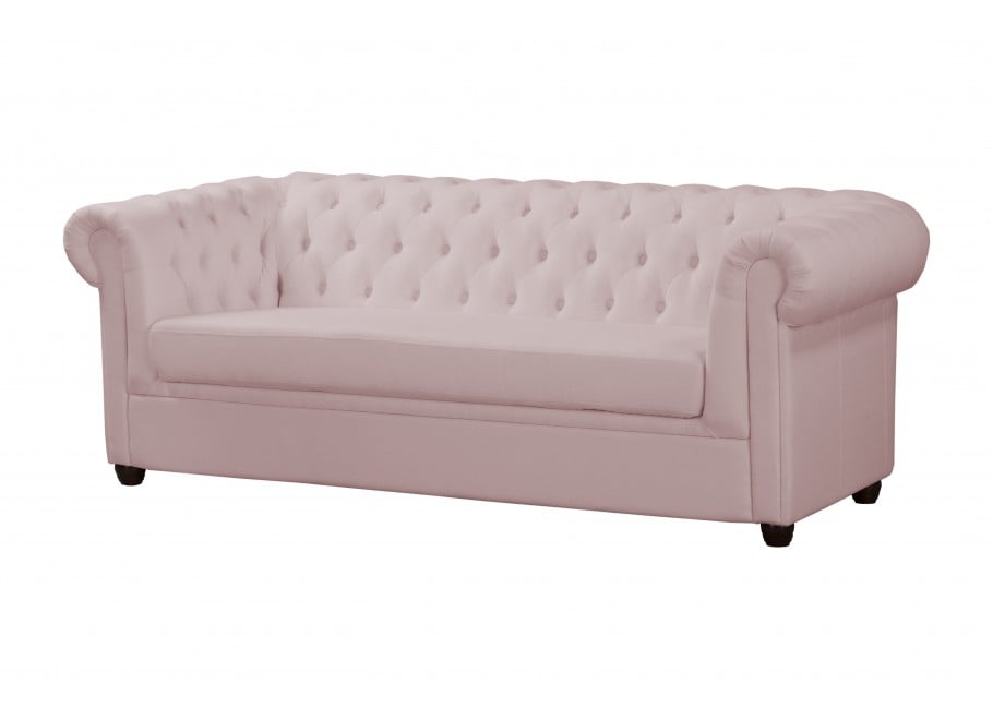 Różowa sofa pikowana Chesterfield SYDNEY – stylowa 3-osobowa propozycja 2