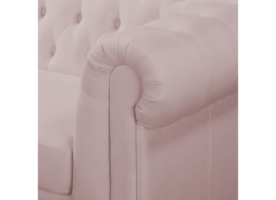 Różowa sofa pikowana Chesterfield SYDNEY – stylowa 3-osobowa propozycja 3